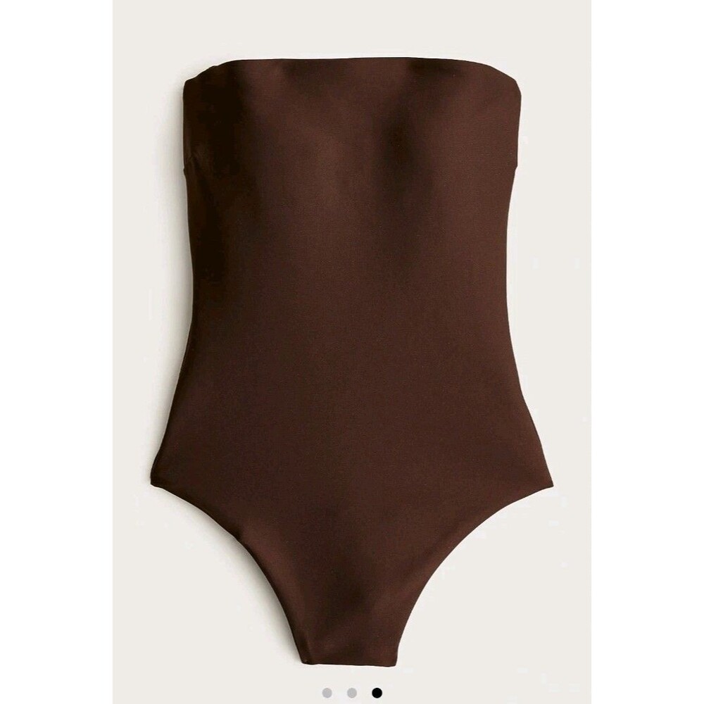 NEW J.Crew Gemma Bandeau One-piece Classic Sculpt Brown MISSING STRAPS Size 16